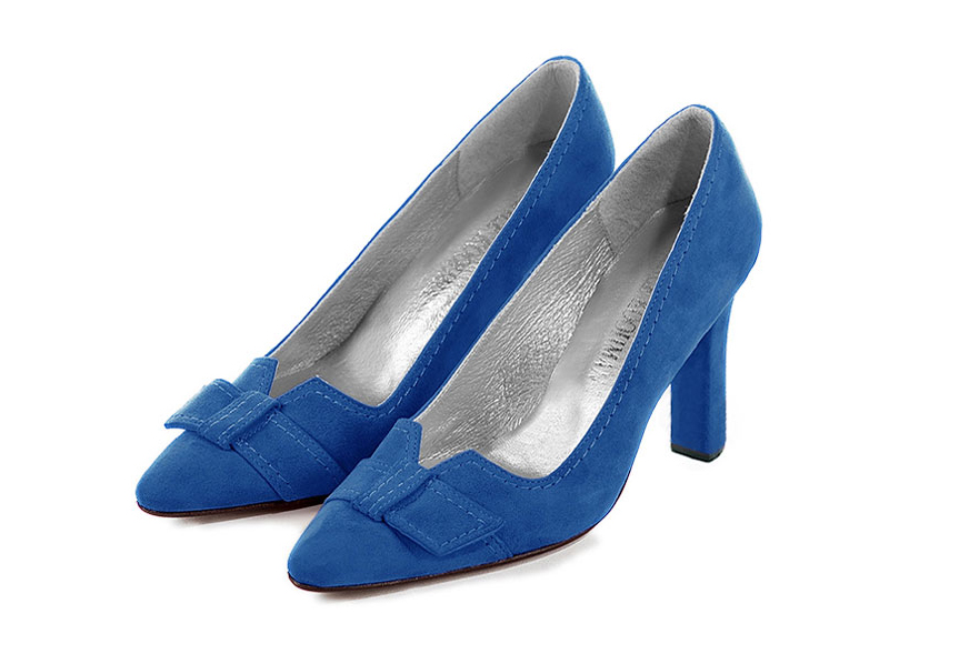 French elegance and refinement for these electric blue dress pumps, with a knot on the front, 
                available in many subtle leather and colour combinations. Possibility to customize with your colors and materials.
With its original cutout, this pretty fitted pump
will render you great services, combining comfort and distinction. 
                Matching clutches for parties, ceremonies and weddings.   
                You can customize these shoes to perfectly match your tastes or needs, and have a unique model.  
                Choice of leathers, colours, knots and heels. 
                Wide range of materials and shades carefully chosen.  
                Rich collection of flat, low, mid and high heels.  
                Small and large shoe sizes - Florence KOOIJMAN